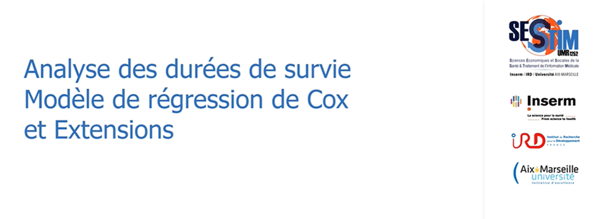 Analyse des durées de survie, modèle de régression de Cox et Extensions - Survival time analysis, Cox regression model and Extensions